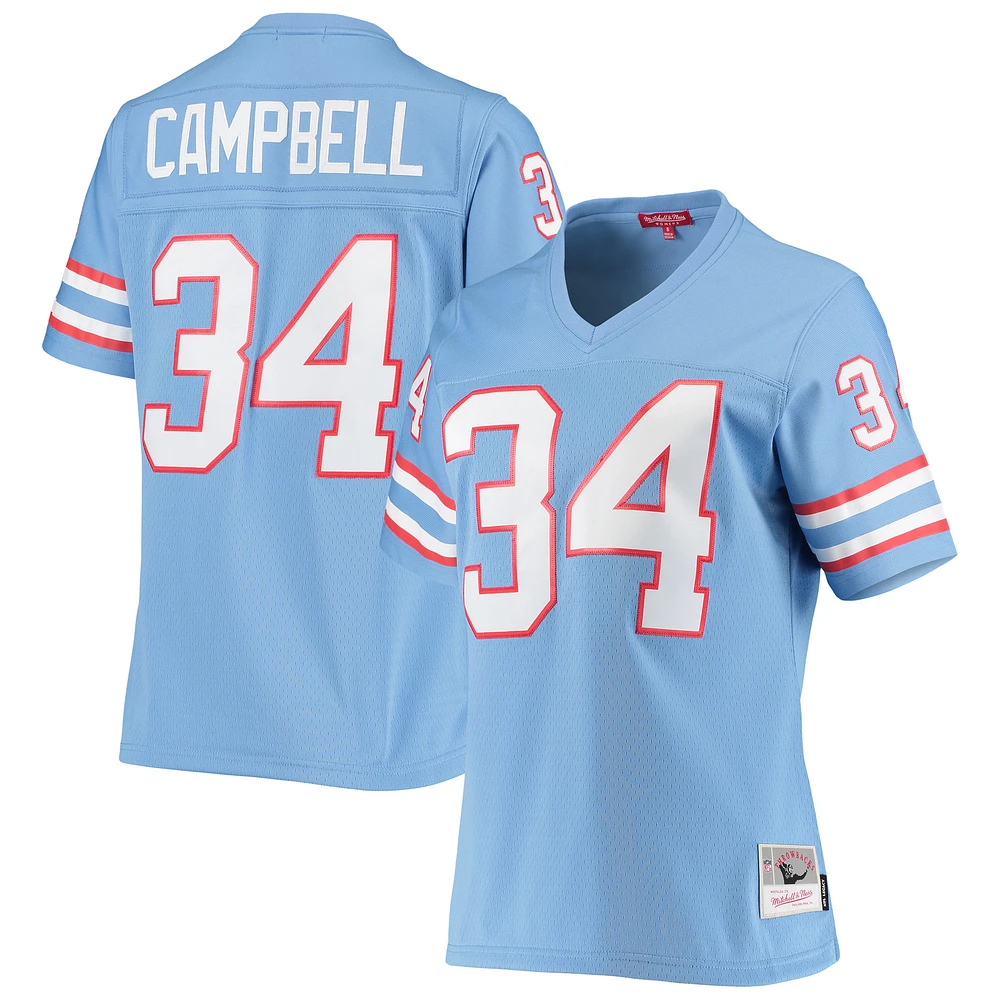 Women's Mitchell & Ness Earl Campbell Light Blue Houston Oilers 1980 Legacy Replica Jersey