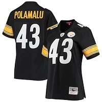 Women's Mitchell & Ness Troy Polamalu Black Pittsburgh Steelers Legacy Replica Team Jersey