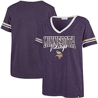 Women's '47 Heathered Purple Minnesota Vikings Hollow Bling Piper Luxe V-Neck T-Shirt