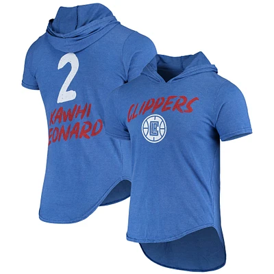 Men's Fanatics Kawhi Leonard Heathered Royal LA Clippers Hoodie Tri-Blend T-Shirt