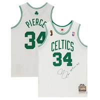 Paul Pierce Boston Celtics Autographed White 2007-08 NBA Finals Logo Mitchell & Ness Authentic Jersey with "08 Finals MVP" Inscription - Signed on Front