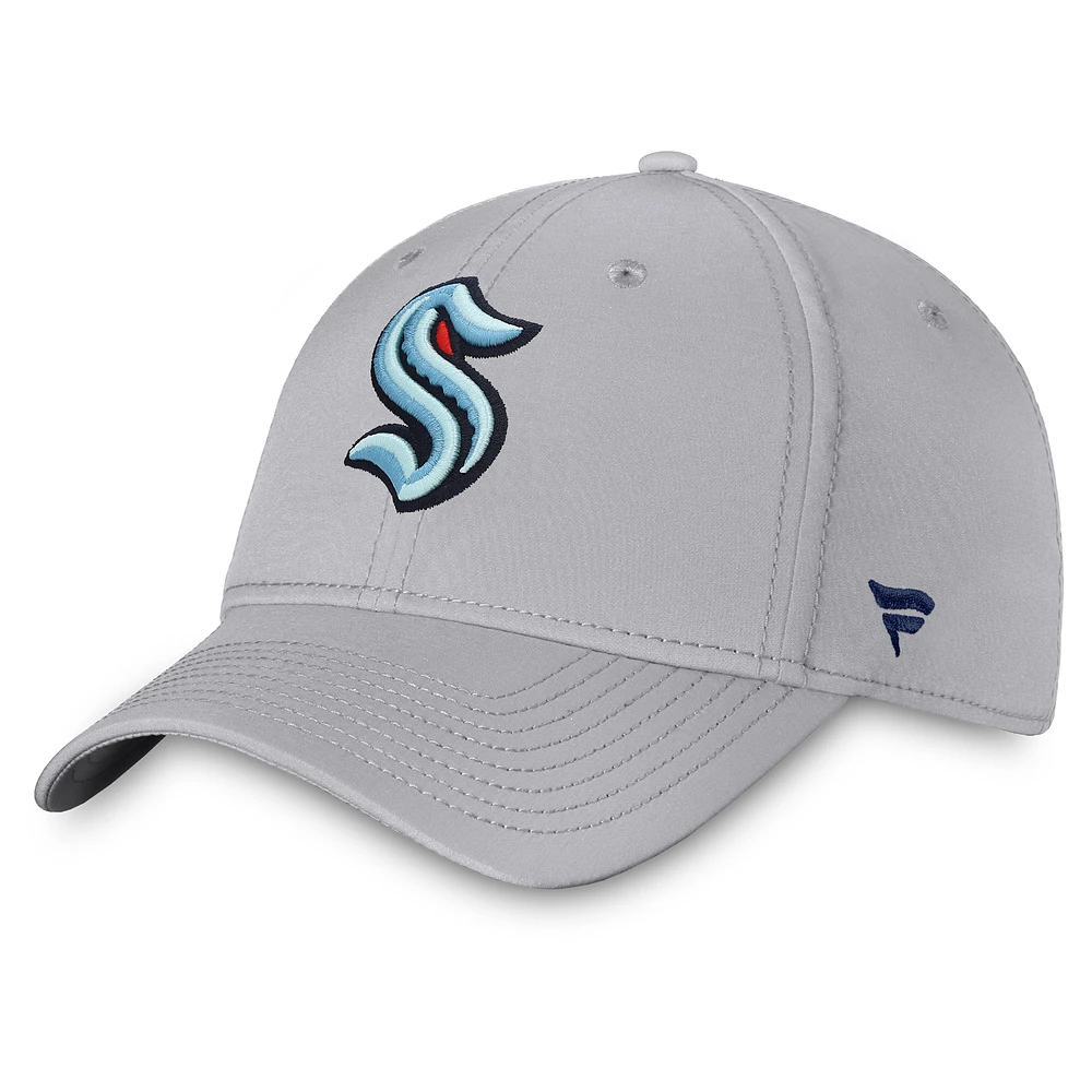 Men's Fanatics Gray Seattle Kraken Core Primary Logo Flex Hat