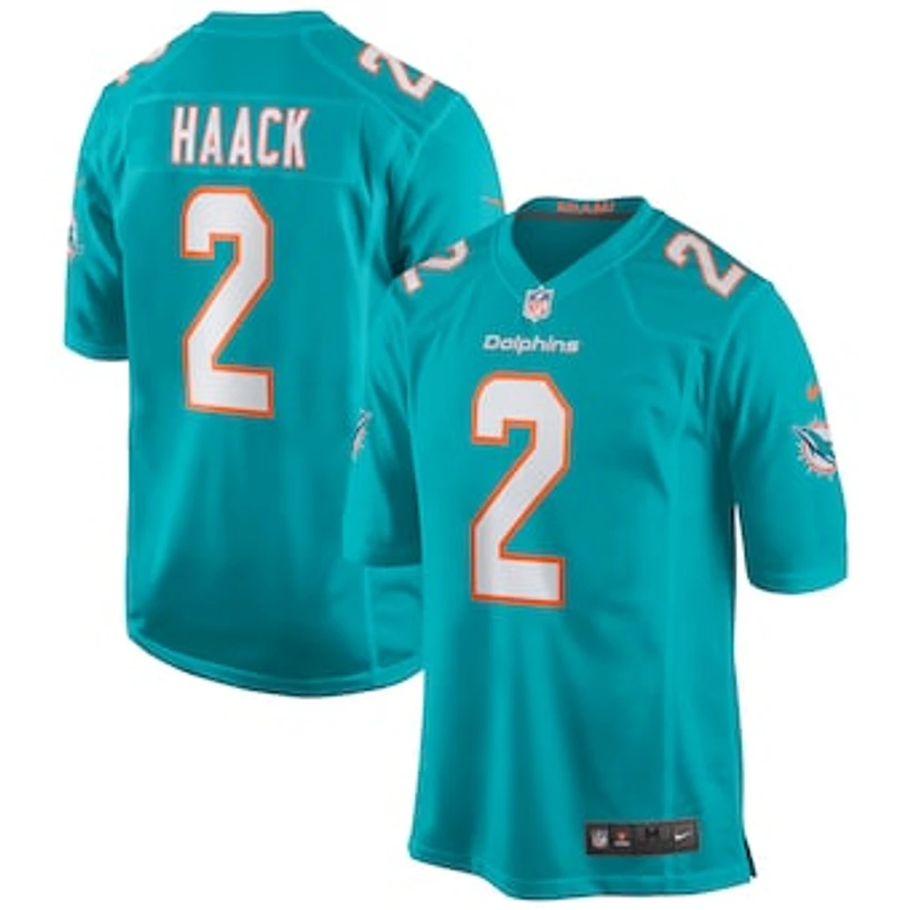 Men's Nike Matt Haack Aqua Miami Dolphins Game Jersey