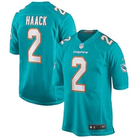 Men's Nike Matt Haack Aqua Miami Dolphins Game Jersey