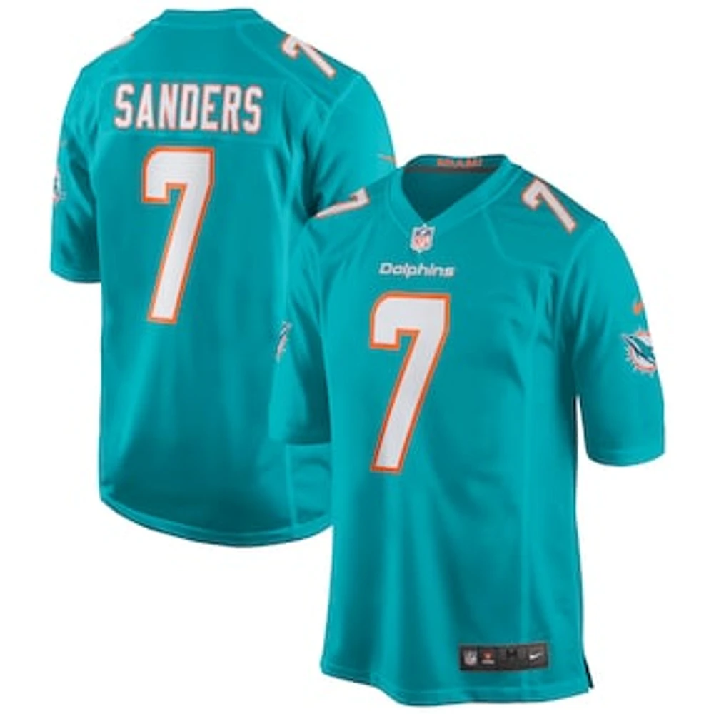 Men's Nike Jason Sanders Aqua Miami Dolphins Game Jersey