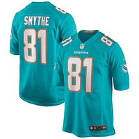 Men's Nike Durham Smythe Aqua Miami Dolphins Game Jersey