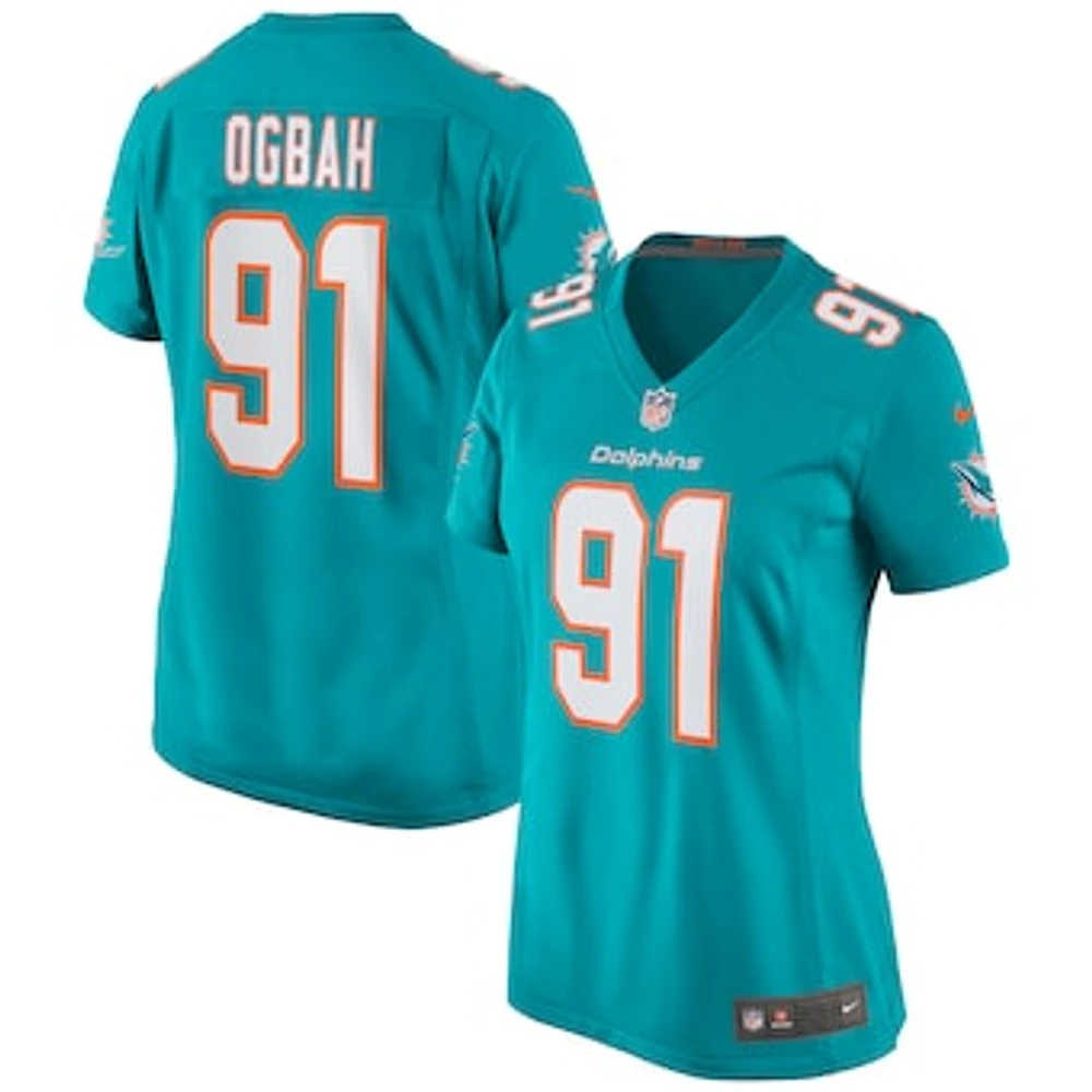 Women's Nike Emmanuel Ogbah Aqua Miami Dolphins Game Jersey