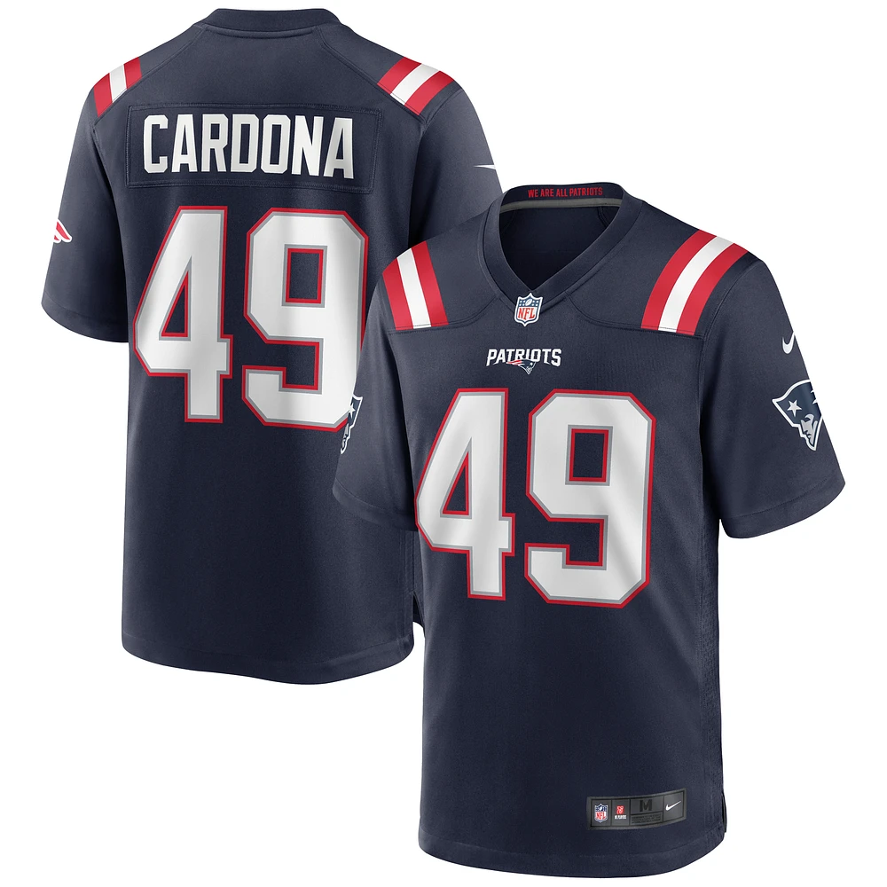 Men's Nike Joe Cardona Navy New England Patriots Game Jersey