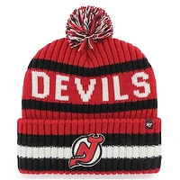 Men's '47 Red New Jersey Devils Bering Cuffed Knit Hat with Pom