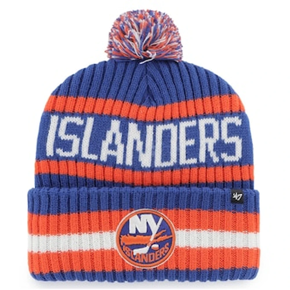 Men's '47 Royal New York Islanders Bering Cuffed Knit Hat with Pom