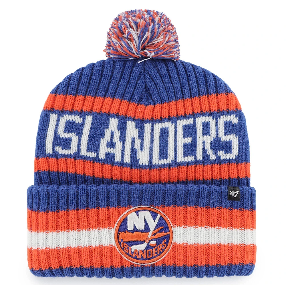 Men's '47 Royal New York Islanders Bering Cuffed Knit Hat with Pom