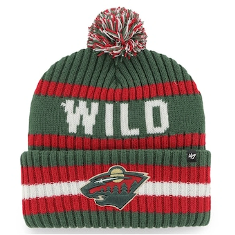 Men's '47 Green Minnesota Wild Bering Cuffed Knit Hat with Pom