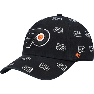 Women's '47 Black Philadelphia Flyers Confetti Clean Up Adjustable Hat