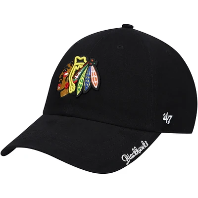 Women's '47 Black Chicago Blackhawks Team Miata Clean Up Adjustable Hat