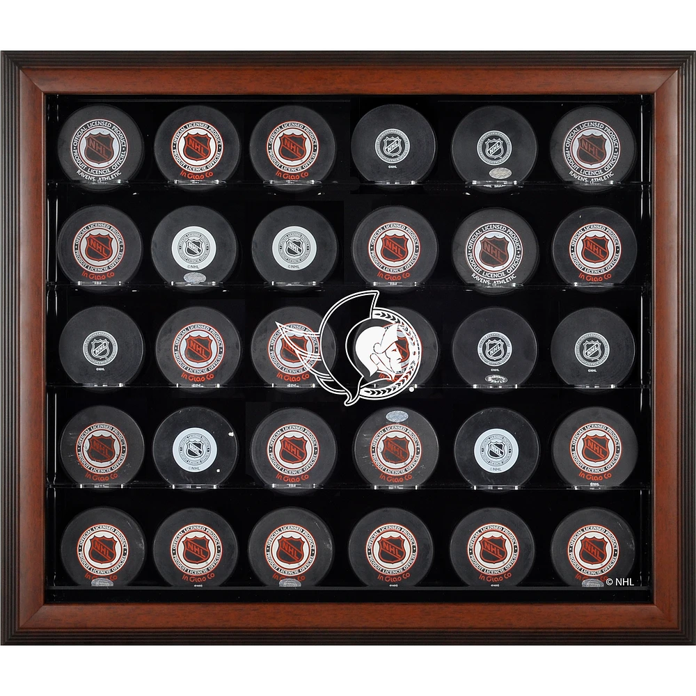 Ottawa Senators Brown Framed (2020-Present) 30-Puck Display Case