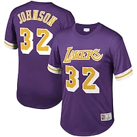 Men's Mitchell & Ness Magic Johnson Purple Los Angeles Lakers Mesh T-Shirt