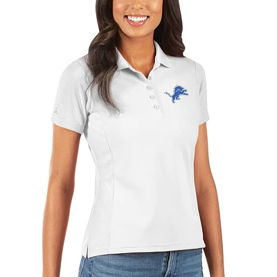 Women's Antigua White Detroit Lions Legacy Pique Polo
