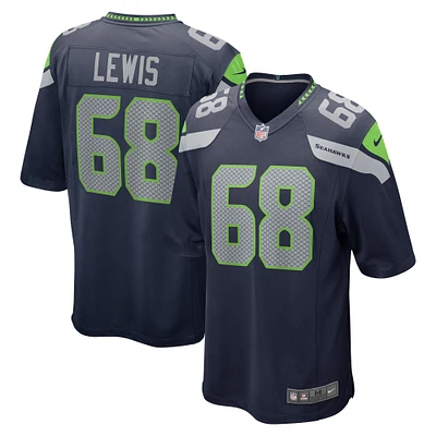 Men's Nike Damien Lewis College Navy Seattle Seahawks Game Jersey