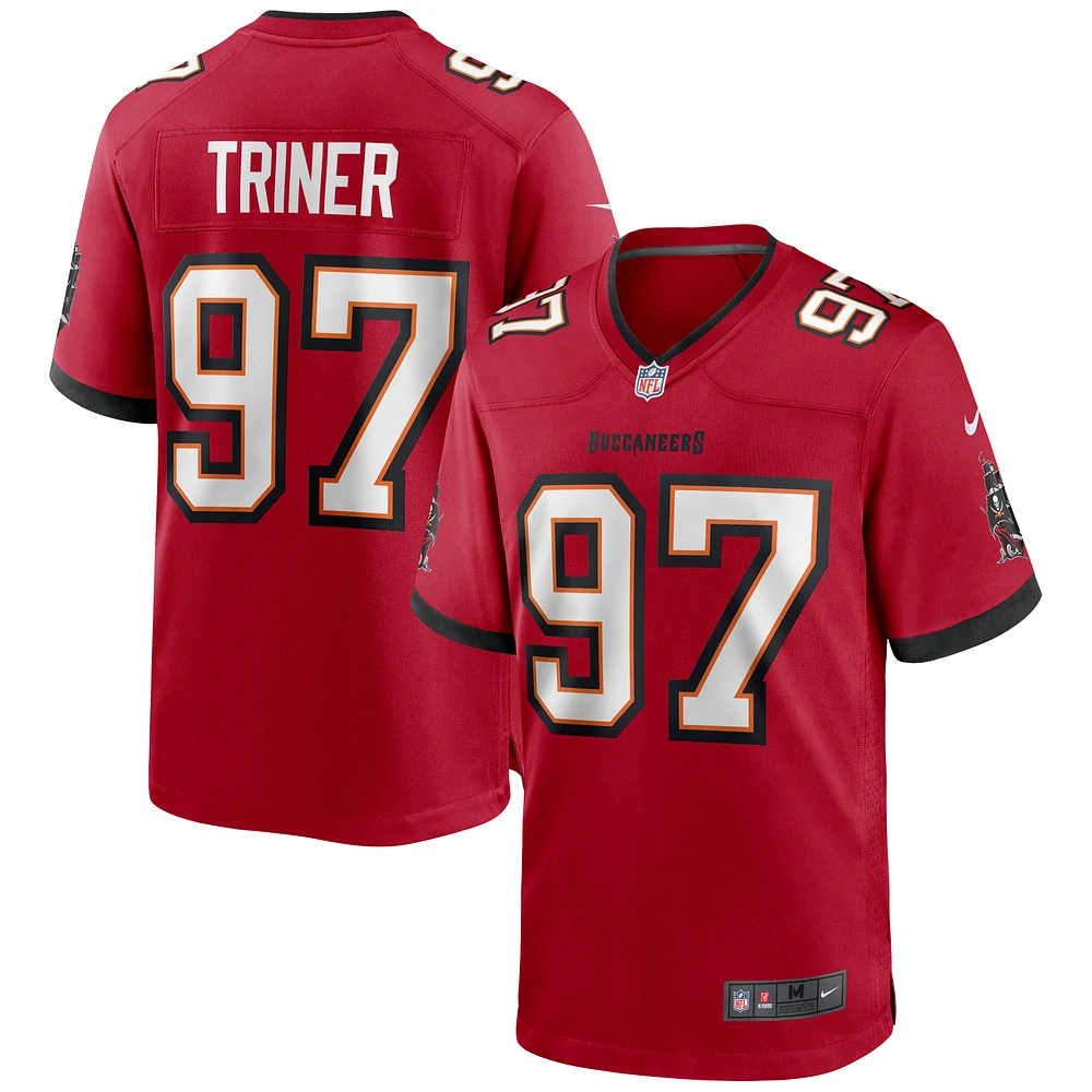 Men's Nike Zach Triner Red Tampa Bay Buccaneers Game Jersey