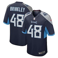 Men's Nike Beau Brinkley Navy Tennessee Titans Game Jersey