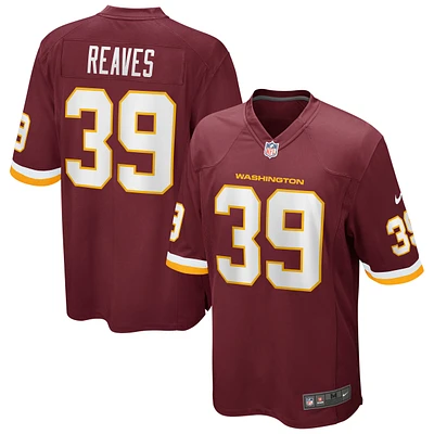 Men's Nike Jeremy Reaves Burgundy Washington Football Team Game Player Jersey