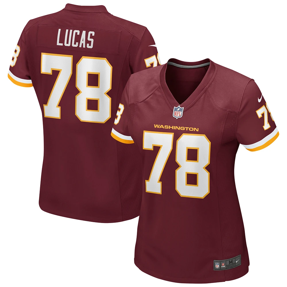 Women's Nike Cornelius Lucas Burgundy Washington Football Team Game Player Jersey