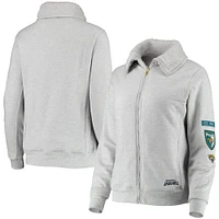 Women's WEAR by Erin Andrews Gray Jacksonville Jaguars Fleece Full-Zip Sweatshirt