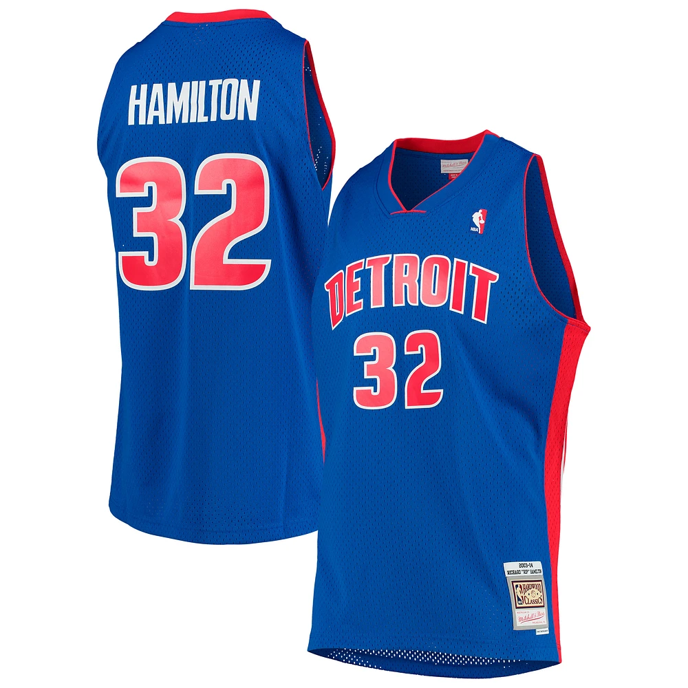 Men's Mitchell & Ness Richard Hamilton Blue Detroit Pistons 2003/04 Hardwood Classics Swingman Jersey