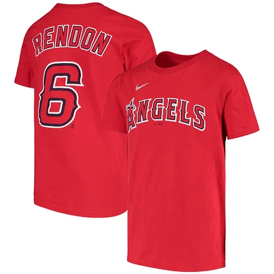 Youth Nike Anthony Rendon Red Los Angeles Angels Name & Number T-Shirt