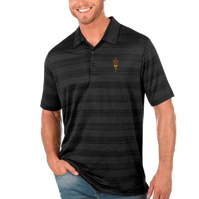 Men's Antigua Black Arizona State Sun Devils Compass Polo