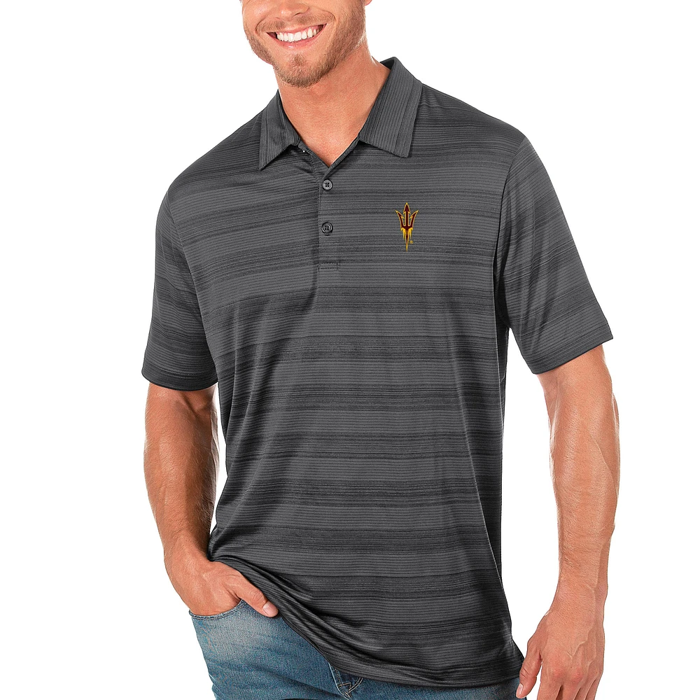 Men's Antigua Charcoal Arizona State Sun Devils Compass Polo