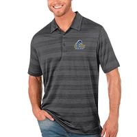 Men's Antigua Charcoal Delaware Fightin' Blue Hens Compass Polo