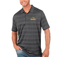 Men's Antigua Charcoal Southern Miss Golden Eagles Compass Polo