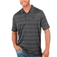 Men's Antigua Charcoal Texas Tech Red Raiders Compass Polo