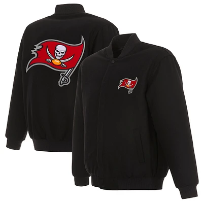 Men's JH Design Black Tampa Bay Buccaneers Reversible Full-Snap Jacket