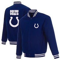 Men's JH Design Royal Indianapolis Colts Reversible Full-Snap Jacket