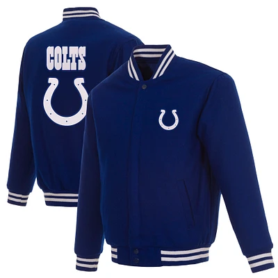 Men's JH Design Royal Indianapolis Colts Reversible Full-Snap Jacket