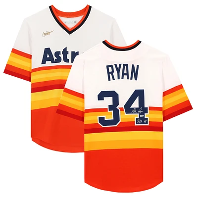 Nolan Ryan Houston Astros Autographed Rainbow Mitchell & Ness Authentic Jersey with "HOF 99" Inscription