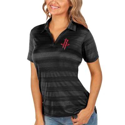 Women's Antigua Black Houston Rockets Compass Polo