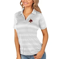 Women's Antigua White Texas State Bobcats Compass Polo