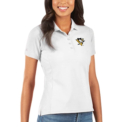 Women's Antigua White Pittsburgh Penguins Legacy Pique Polo