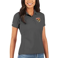 Women's Antigua Charcoal Florida Panthers Legacy Pique Polo