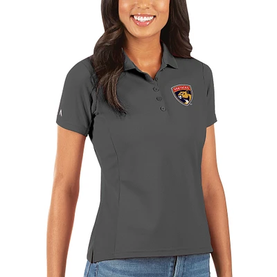 Women's Antigua Charcoal Florida Panthers Legacy Pique Polo