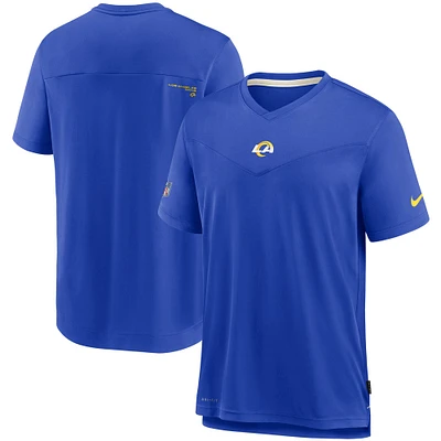 Men's Nike Royal Los Angeles Rams Sideline Coaches Performance V-Neck T-Shirt