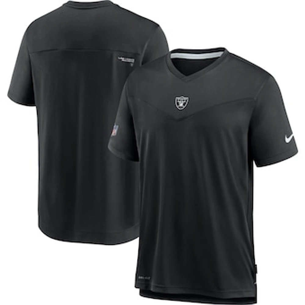 Men's Nike Black Las Vegas Raiders Sideline Coaches Performance V-Neck T-Shirt