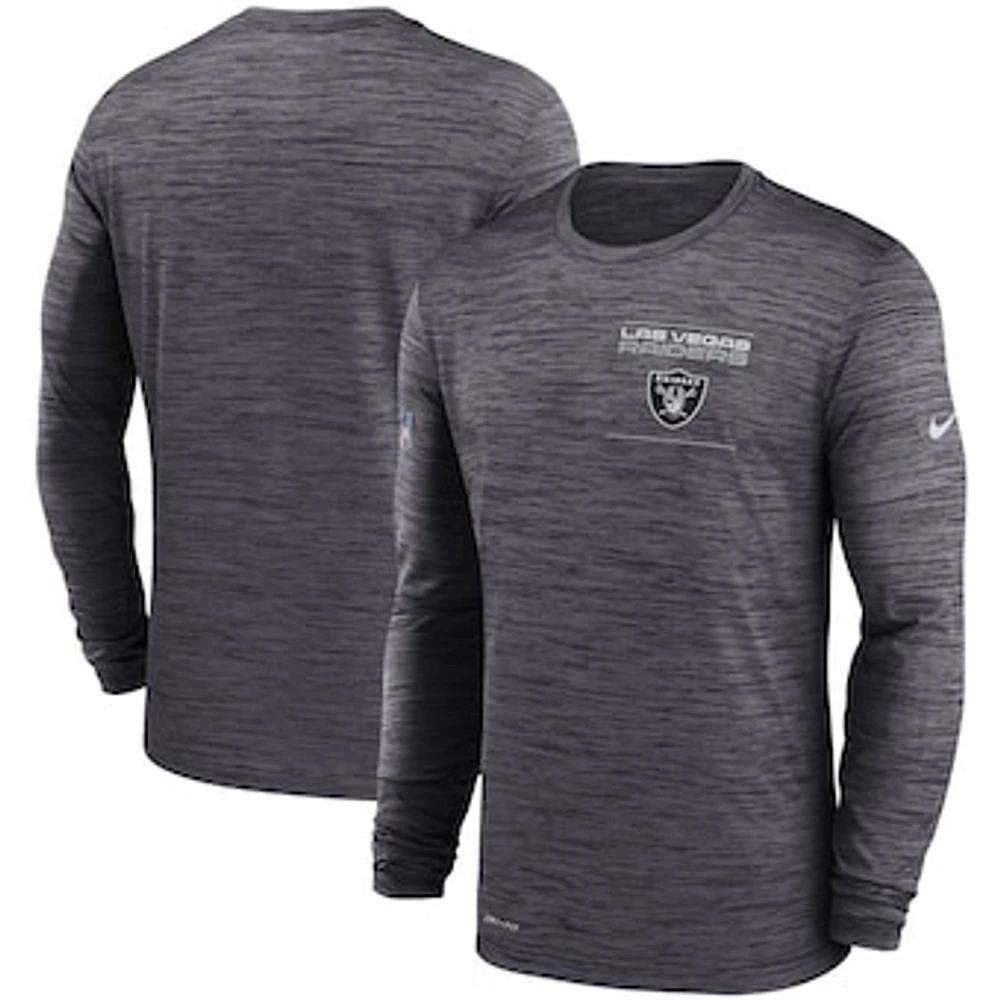 Men's Nike Black Las Vegas Raiders Sideline Velocity Legend Performance Long Sleeve T-Shirt