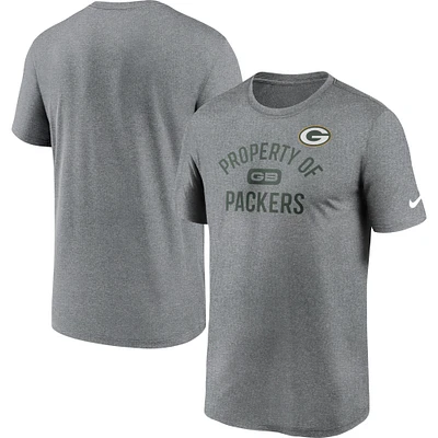 Men's Nike Green Bay Packers Heather Charcoal Property Of Legend Performance T-Shirt