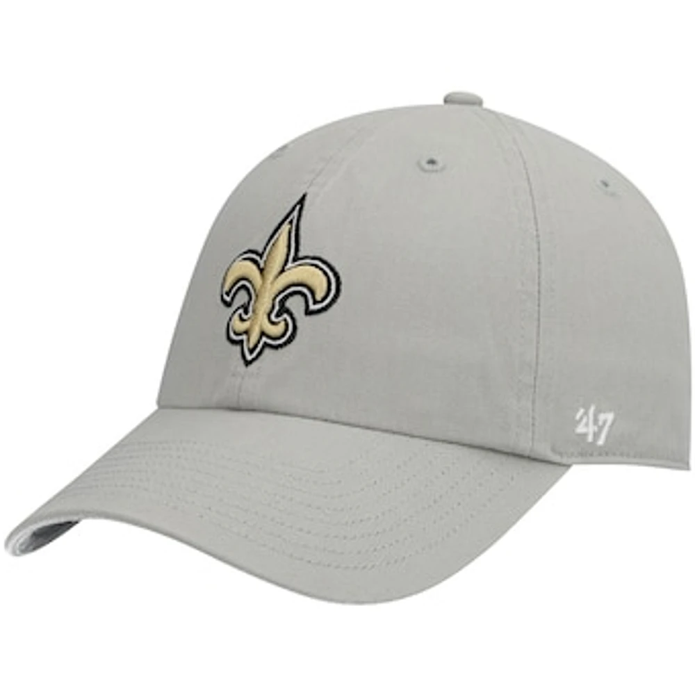 Men's '47 Gray New Orleans Saints Clean Up Adjustable Hat