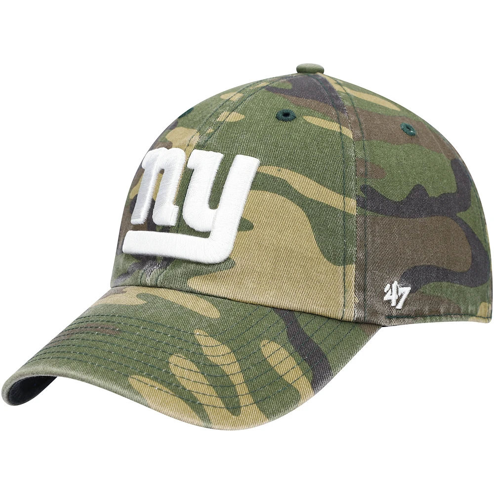 Men's '47 Camo New York Giants Woodland Logo Clean Up Adjustable Hat