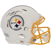 Terry Bradshaw Pittsburgh Steelers Autographed Riddell Flat White Alternate Speed Authentic Helmet with "HOF 89" Inscription